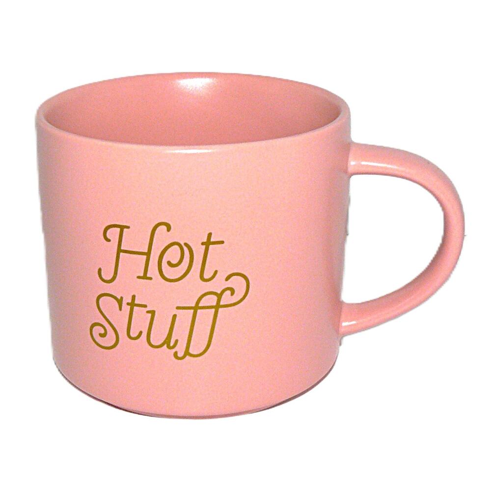 Threshold Blush Pink  "Hot Stuff" Coffee Mug  Cup Gold Lettering Modern Gift - Picture 2 of 3